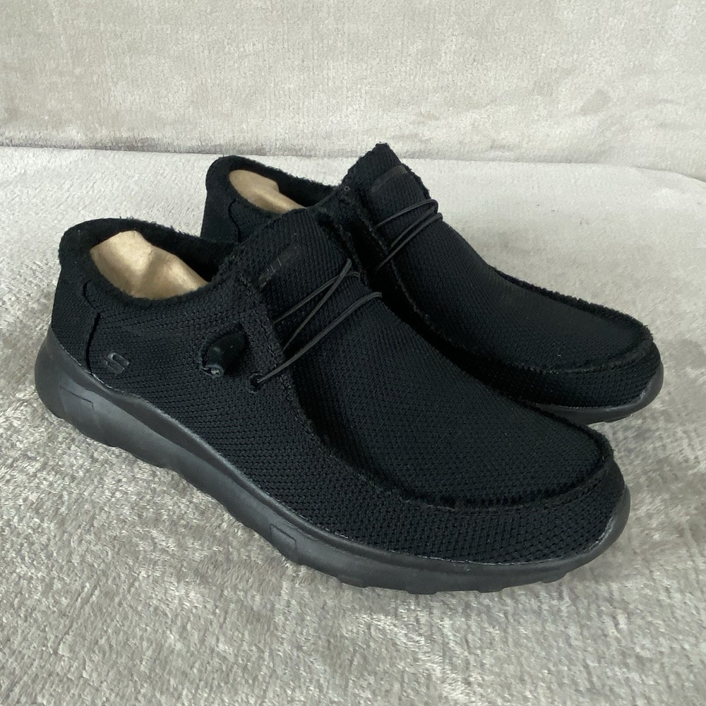 Skechers Bulger Zenwick Mens Slip On Shoes Size 11 Black Knit Loafer NEW